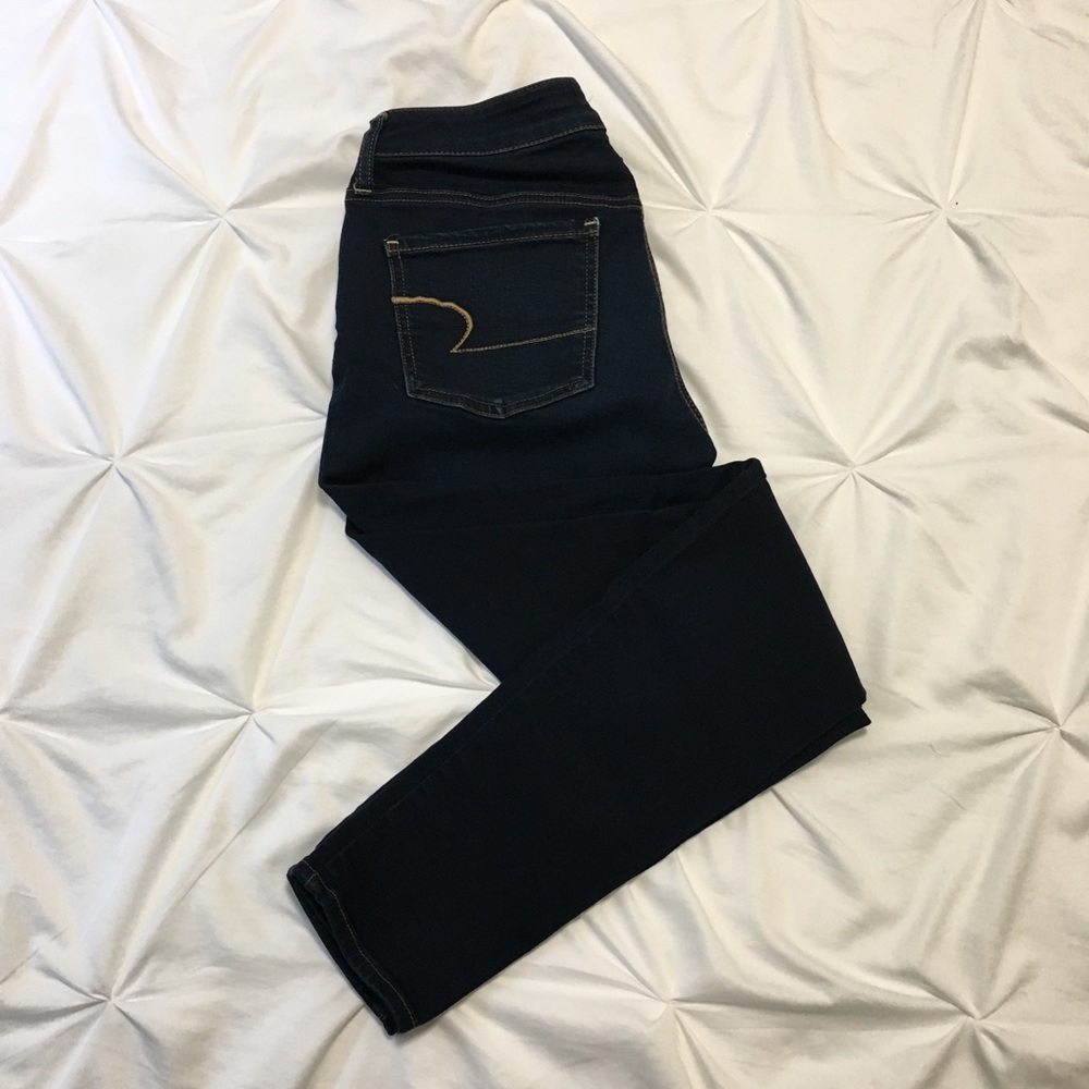 American Eagle Dark Navy Blue Jeggings, 6 long